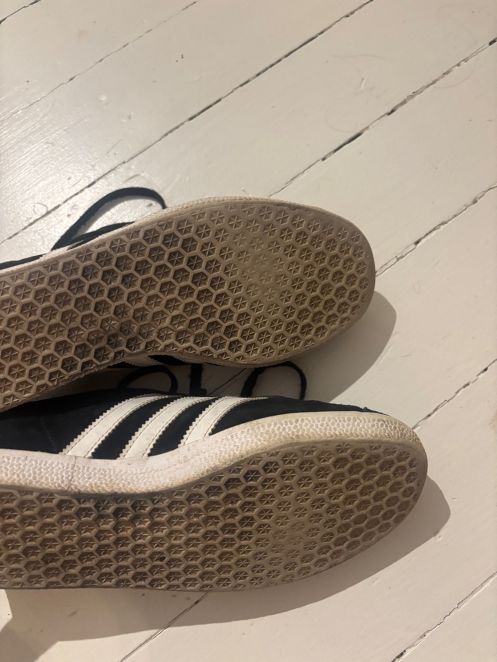 adidas Black and White Gazelle Suede Sneakers - Picture 4 of 5